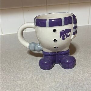 K-State Purple and White Snowman Mug